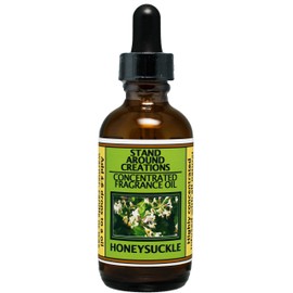 Stand Around Creations Concentrated Fragrance Oil - Scent - Honeysuckle : A Strong Floral Bouquet, hints of pear w/a Sweet Cotton Candy Note. Infused w/Essential Oil. (2 fl.oz.)