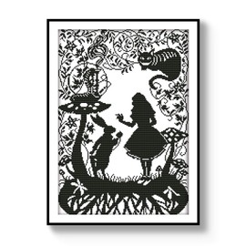 ITSTITCH Printed Cross Stitch Kits for Adults 11CT 17x22 in DIY Embroidery Starter Kits Easy Patterns Embroidery for Girls Crafts DMC Stamped Supplies Needlework Fairy Tales Cat Rabbit Princess