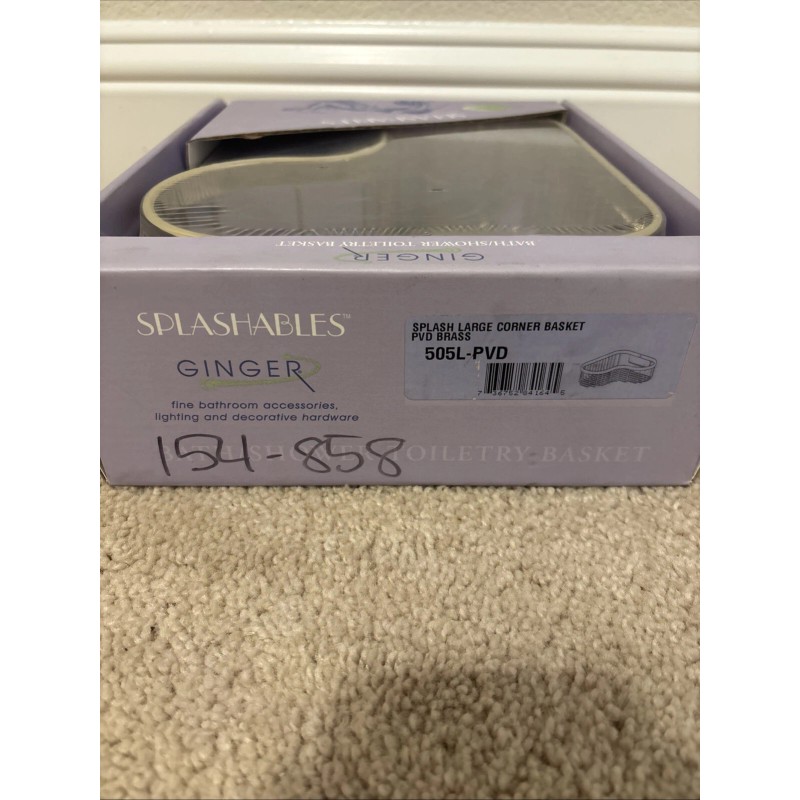 Ginger Splashables Solid Brass Large Corner Basket 505L-PVD Bathroom Shower