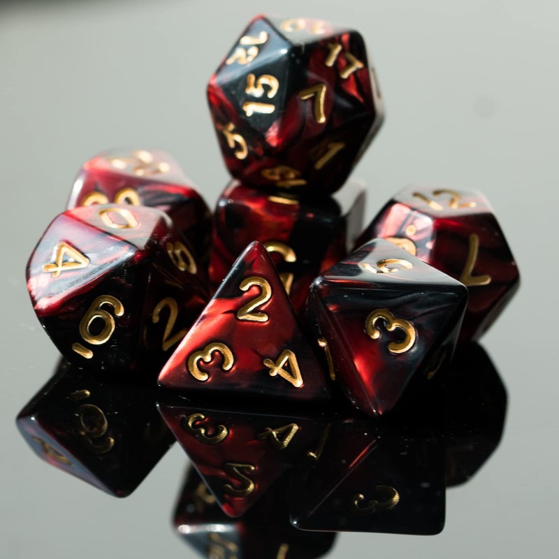 Cusdie 7Pcs/Set DND Dice Set D&D Polyhedral Dice for Dungeons