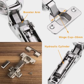 Pack of 2 110 Degree Pot Hinges with Soft Close Automatic Hinge Damping Kitchen Cabinet Wardrobe Cabinet Door Furniture Hinges for Kitchen Cabinet Wardrobe Door Furniture