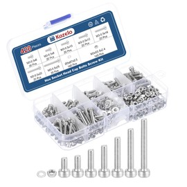 Kozelo 420pcs M3 Socket Head Cap Screws Bolts Nuts Assortment Kit - [M3x6/8/10/12/16/20/25mm] 304 Stainless Steel Allen Socket Drive for 3D Printer