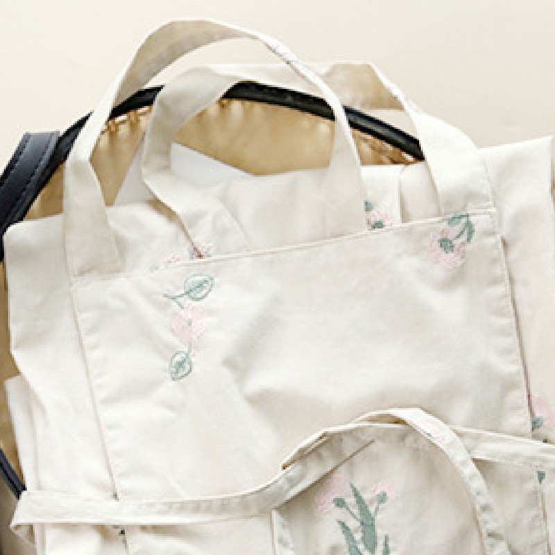 Cooking Apron Flower Embroidery Waterproof Wear Resistant Baking Apron for