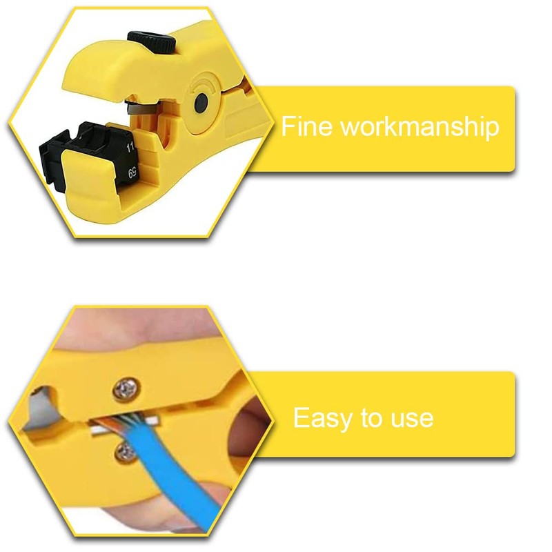 TAORANJU Coaxial Cable Stripper Tool Data Cable Stripper Tool Adjustable