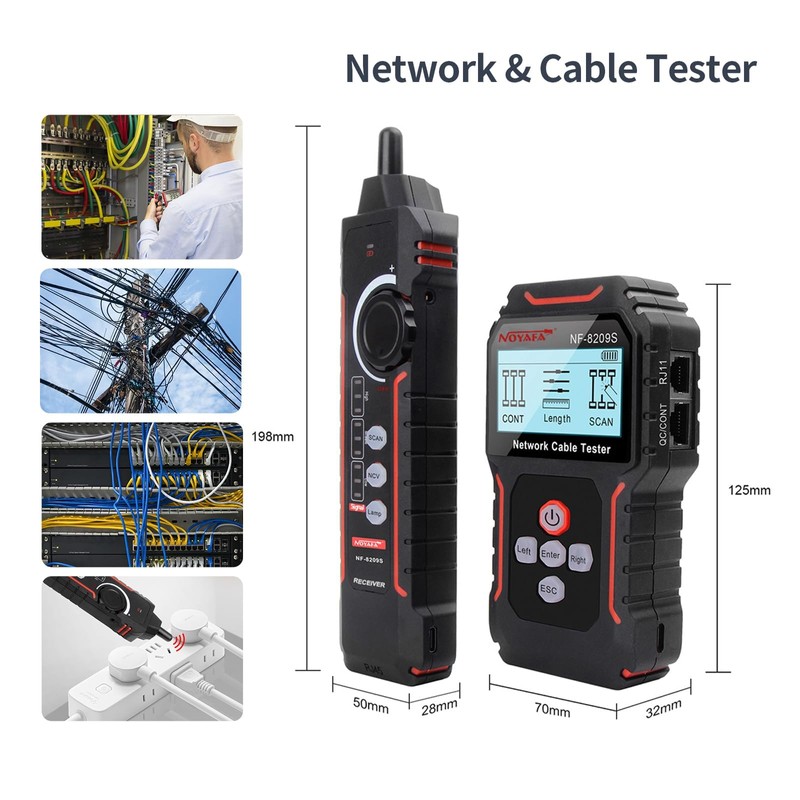 NOYAFA NF-8209S Probador de cables y redes Probador de cables