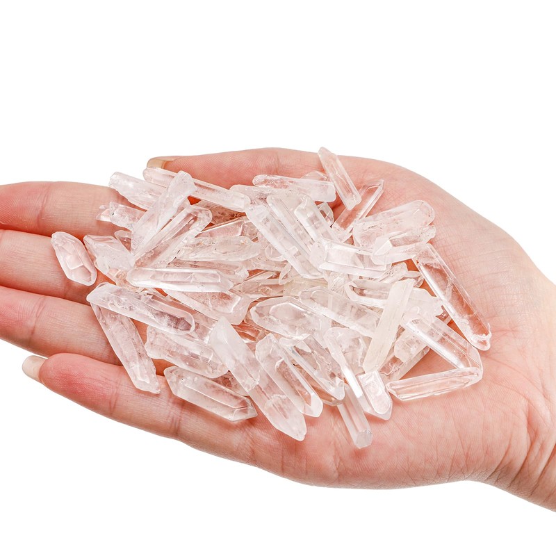 Covzoe 1Lb Clear Quartz Crystals Points, 0.6-1.6 Inch Long Natural