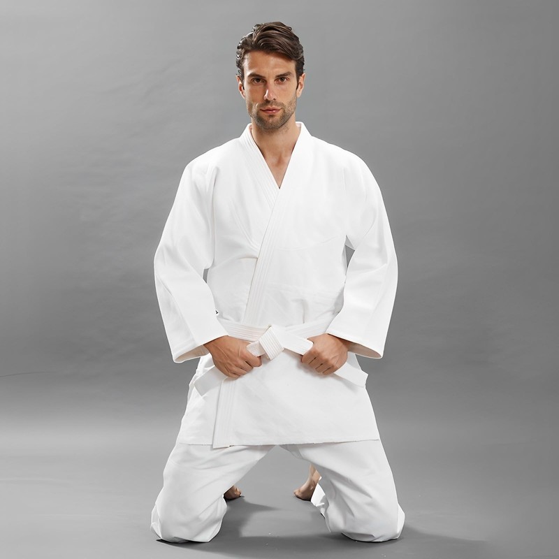 Karate Belt 220cm White, Taekwondo Belt Judo Belt, Cotton Striped