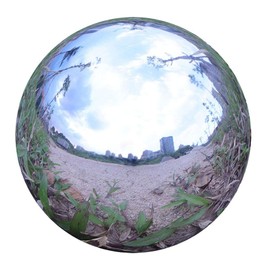 Durable Stainless Steel Gazing Ball, Hollow Ball Mirror Globe Polished Shiny Sphere for Home Garden (10 Inch)