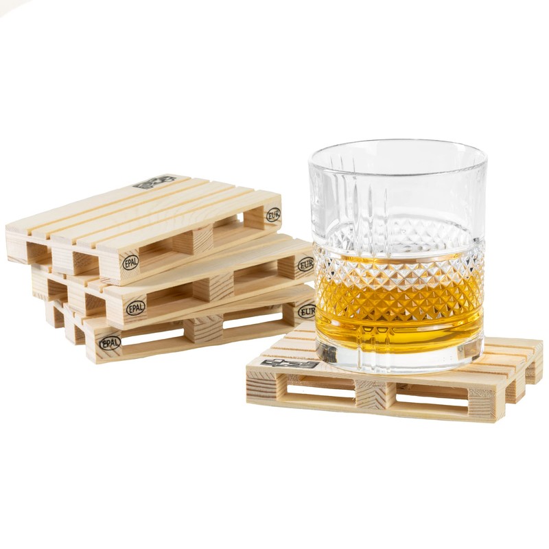 Labyrinth Palette-It Pallet Coasters 12 x 8 cm Set of