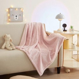 Reverse Backdye Faux Fur to Micromink Baby Blanket, Pink– Soft Blanket for Bed, Cozy Couch, Black and Brown Throw Blanket, Plush and Comfortable.