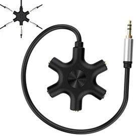 5-Jack Multi Headphones Audio Splitter 3.5 mm Injection Moulding with Headphone Splitter Designed to Fit Up to Five Devices for Classroom Audio Splitter for Headphones Headphones Smartphones Laptops