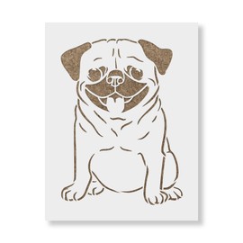 Happy Pug Stencil - Reusable Stencils for Painting - Create DIY Happy Pug Home Decor