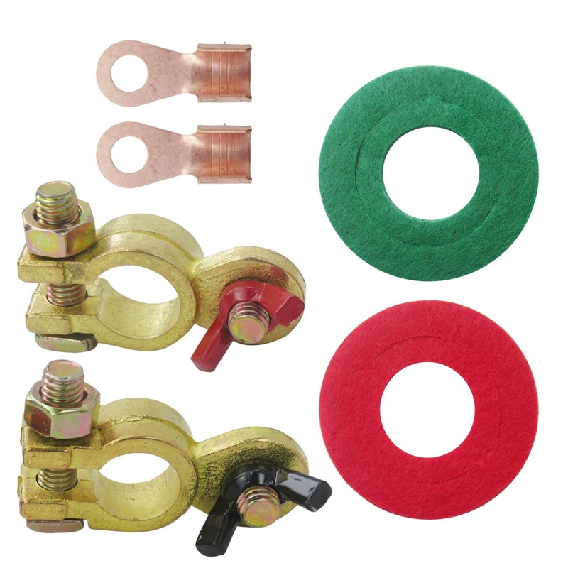 Vicue Upgraded 1 Pair Solid Brass Battery Terminal Connector Top