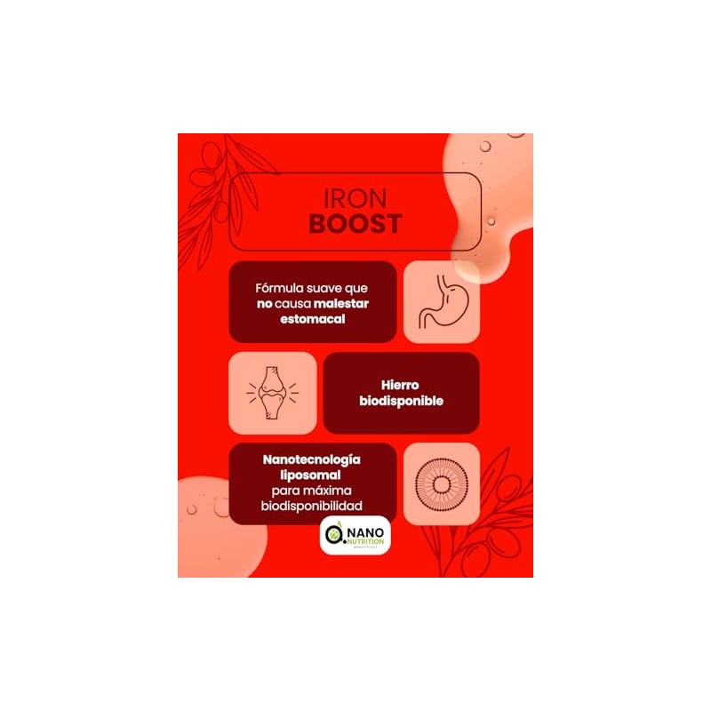 Complejo Hierro Extracto Hoja Olivo Suplemento Líquido Liposomal Alta Absorción