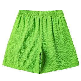 NATUST Boys' Swimming Shorts, Quick-Drying Swimming Trunks with Mesh Lining, Beach Shorts, grass green