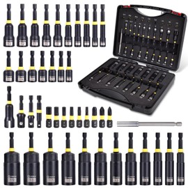 VIGRUE 43PCS Nut Driver Set for Impact Drill, Magnetic and Deep Nut Drivers, Metric & SAE Nut Drivers, Wing Nut Driver, Bit Extension, 1/4 Quick Change and Phillips Torx Hex Screwdriver Bit