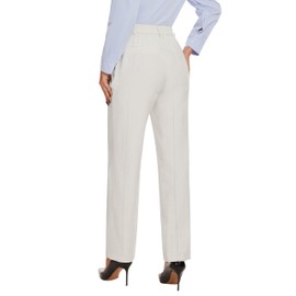 Tapata Women's 30" Linen Dress Pants Straight Leg Regular Work Pants with Pockets for Office Business Casual Beige, M