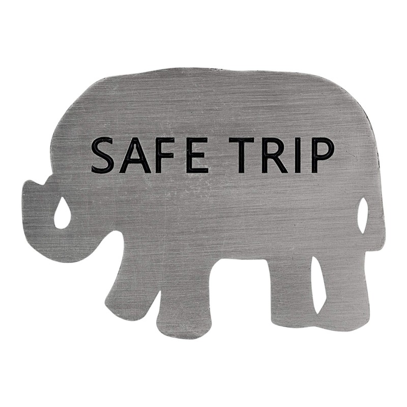 Metal Planet Ltd Elephant Travel Token - Safe Trip message