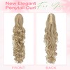 Fanguilar Ponytail Extension, 24" Claw Clip Ponytail Extension Long Curly