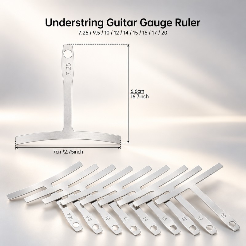 9-Piece Understring Radius Gauge Set for Guitar Setup