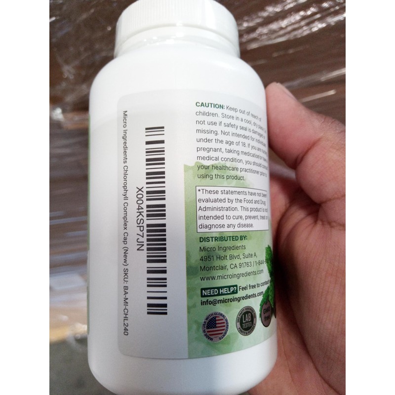 Chlorophyll 3,000mg Equivalent | 240 Veggie Capsules with Parsley, Peppermint,