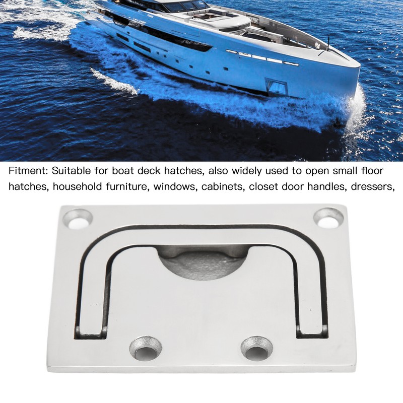 76mm Flush Pull Handle Square 316 Stainless Steel Polishing Lifting