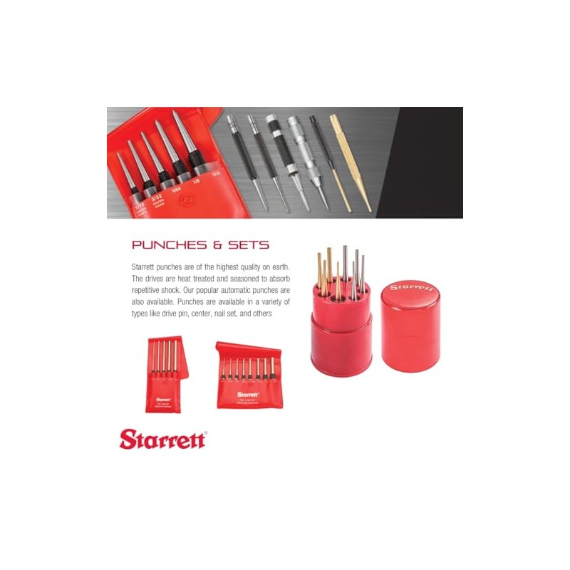 Starrett Steel Automatic Center Punch with Adjustable Stroke - 5-1/4"