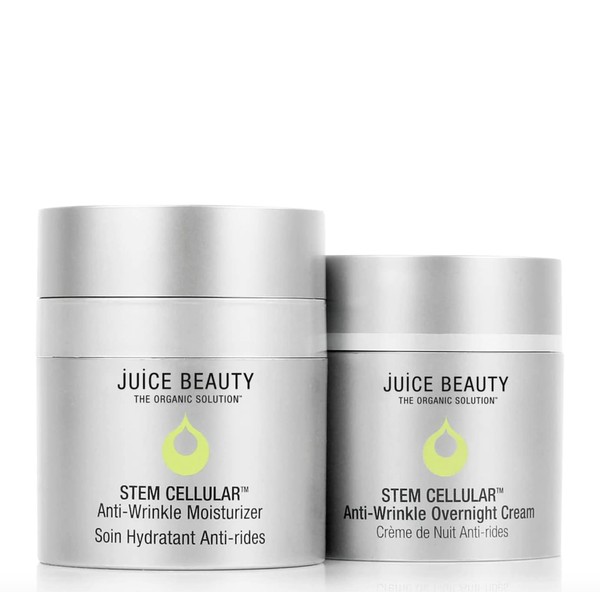 Juice Beauty Stem Cellular Day & Night Duo - Anti-Wrinkle Moisturizer (1.7 Fl Oz) Anti-Wrinkle Overnight Cream (1.7 Fl Oz) - Vegan & Made with Organic Ingredients, 2 ct.