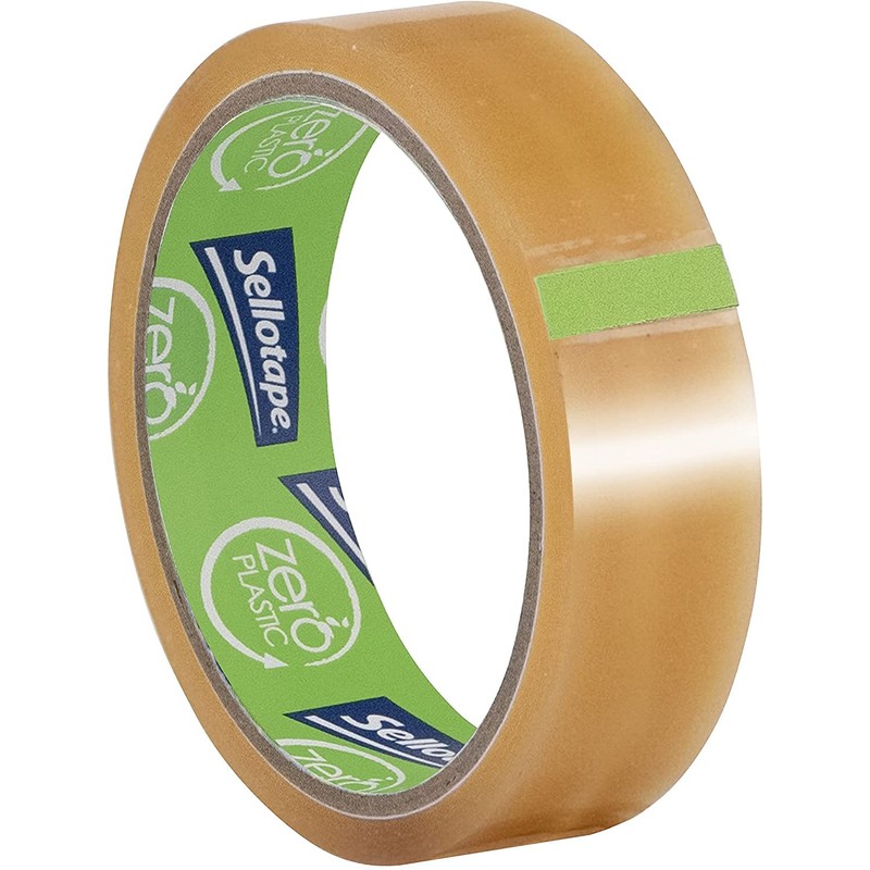 Sellotape Zero Plastic Tape, Multi-Purpose Clear Tape for Household Objects,