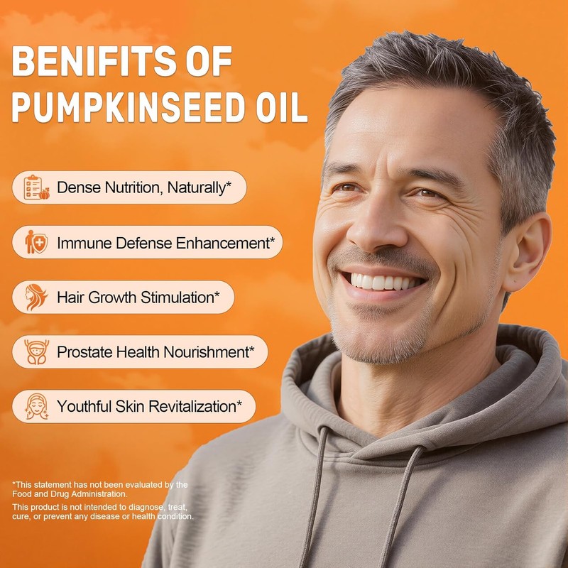 BEWORD Pumpkin Seed Oil with Saw Palmetto, 3000mg Per Serving