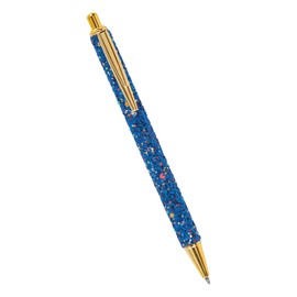 Merangue Sparkly Retractable Ballpoint Pen with Gold Accents, Medium, 1.0mm, Black Ink, Blue
