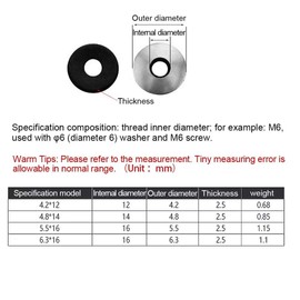 XIZONLIN M5.5 x 16 EPDM Washers - 304 Stainless Steel Washers Sealing Washers