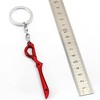 Red Scissor Blade Sword Key Ring Keychain