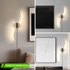 Daunton Modern Plug in Wall Sconce Set of 2, Black