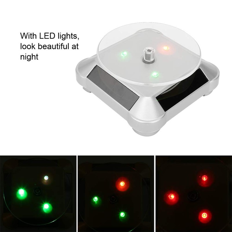 Display Rotatorio LED con Base Giratoria para Cristal, Soporte de