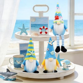 KnomeKo Summer Gnomes 3Pcs, Beach Theme Summer Decorations for Home Office