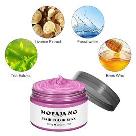 Temporary Pink Hair Color Wax, Washable Temporary Hair Dye for Kids Adults