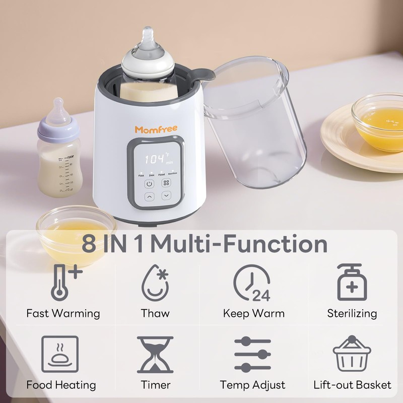Bottle Warmer,8-in-1 Fast Baby Bottle Warmer for Breastmilk and Formula,Milk