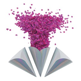 Fun Express - Iridescent Foil Paper Confetti Cone for Wedding - Party Decor - General Decor - Confetti - Wedding - 24 Pieces