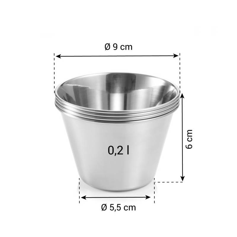 Tescoma GrandCHEF Professional Stainless Steel Panna Cotta Mould Set of