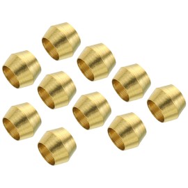 TA-VIGOR 6mm Tube OD Brass Compression Sleeves Ferrules, 25PCS Brass Ferrule Fittings Compression Pipe Fitting, Olives Assortment Kit for Oil Water Air Pipe