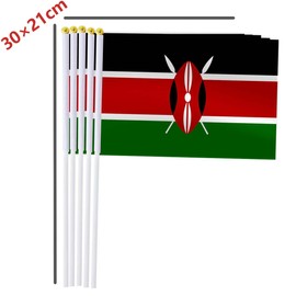 25 Pack Kenya Handheld Small Flag,Mini Kenyan Hand Held Miniature Stick Decor