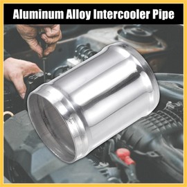 REPAIROCK OD 2.25" 57mm Length 3" 76mm Aluminum Alloy Tube Intercooler Pipe Straight Air Intake Tube with 4 Clamps Silver Tone for Car Auto Replacement Parts