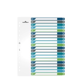 Durable Index 1-20, A4+ high, writable index sheet, 100% recyclable, multi-coloured, 679727