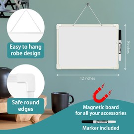 Dry Erase Board 9 x 12 Small White Board Magnetic White Board Dry Erase with Marker, 2 Pack Double Sided Small White Board Dry Erase, Dry Erase Board for Kids, Mini White Board Small