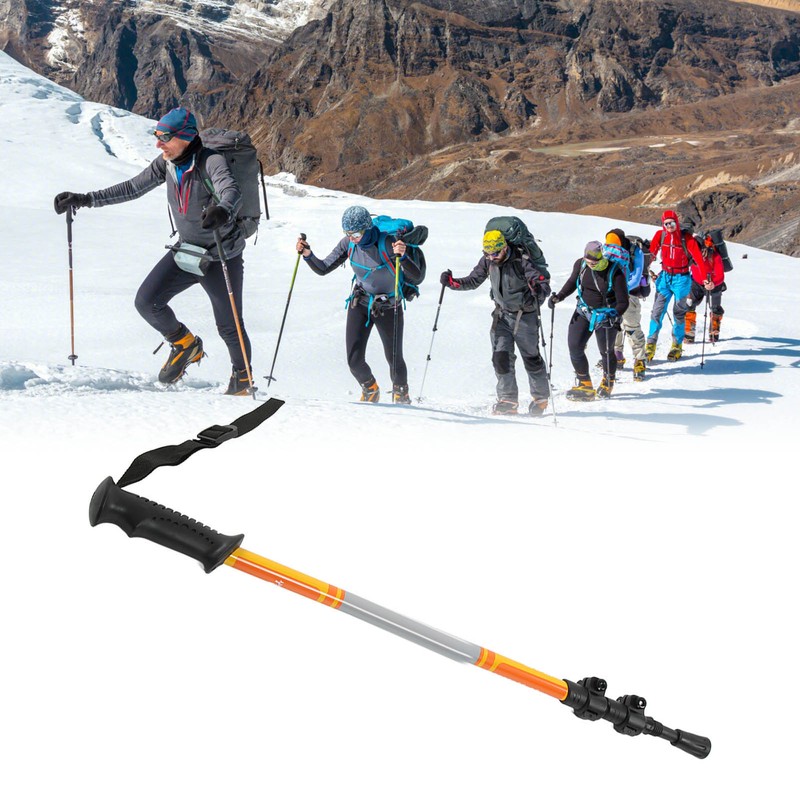 Three Sections Aluminum Alloy Alpenstock Corrosion Resistance Telescopic Trekking PoleGold
