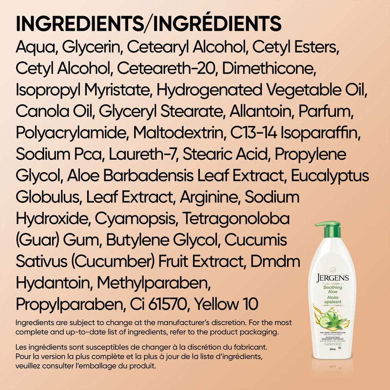 Jergens Soothing Aloe Moisturizer & Body Lotion for Dry Skin