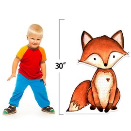 Woodland Animals Cutouts, 40inch Bear Deer Fox Shape, Stand Up Foam Board for Woodland Party Backdrop or Baby Shower Birthday Decorations (Fox)