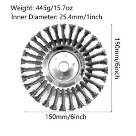 tooloflife Steel Wire Weeding Head, Steel Lawn Mower Weeding Tray, Strimmer Brush Head, Strimmer Wire Brush Head for Garden Lawn Overgrown Area, 4 Accessories
