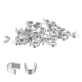 sourcing map Pack of 40 Zip Slider Holders #5 U Shape Top Plugs for Bags Coats Jackets Closed Zippers Replace Silver Tone